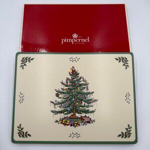 Pimpernel Spode Christmas Tree Hard Cork Backed Placemats Set of 4 15.75"x11.75"